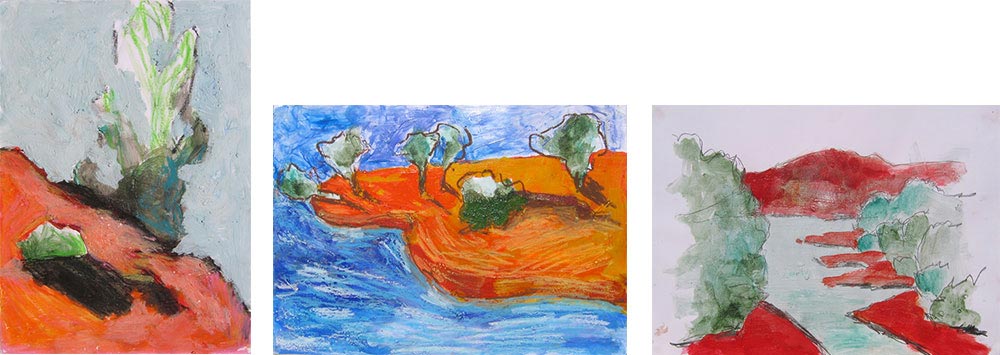 2005 Lac du salagou (série sur papier de 27x42cm)